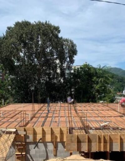 vista da lage de uma casa em construção